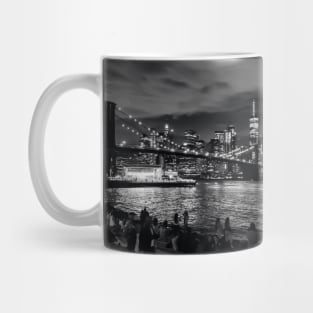 Manhattan Skyline & Brooklyn Bridge by Night - New York City Mug